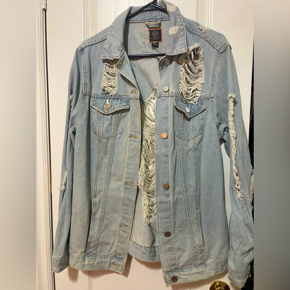 Distressed Light Blue Denim Jacket